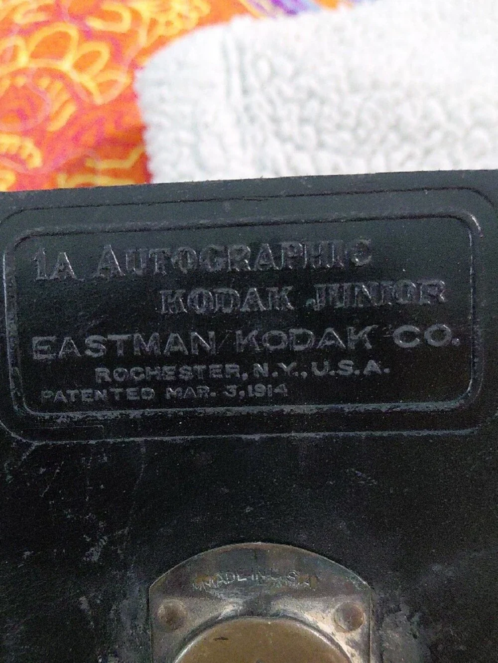 Antique/Vintage Kodak Black Autographic Junior Folding Camera Plate